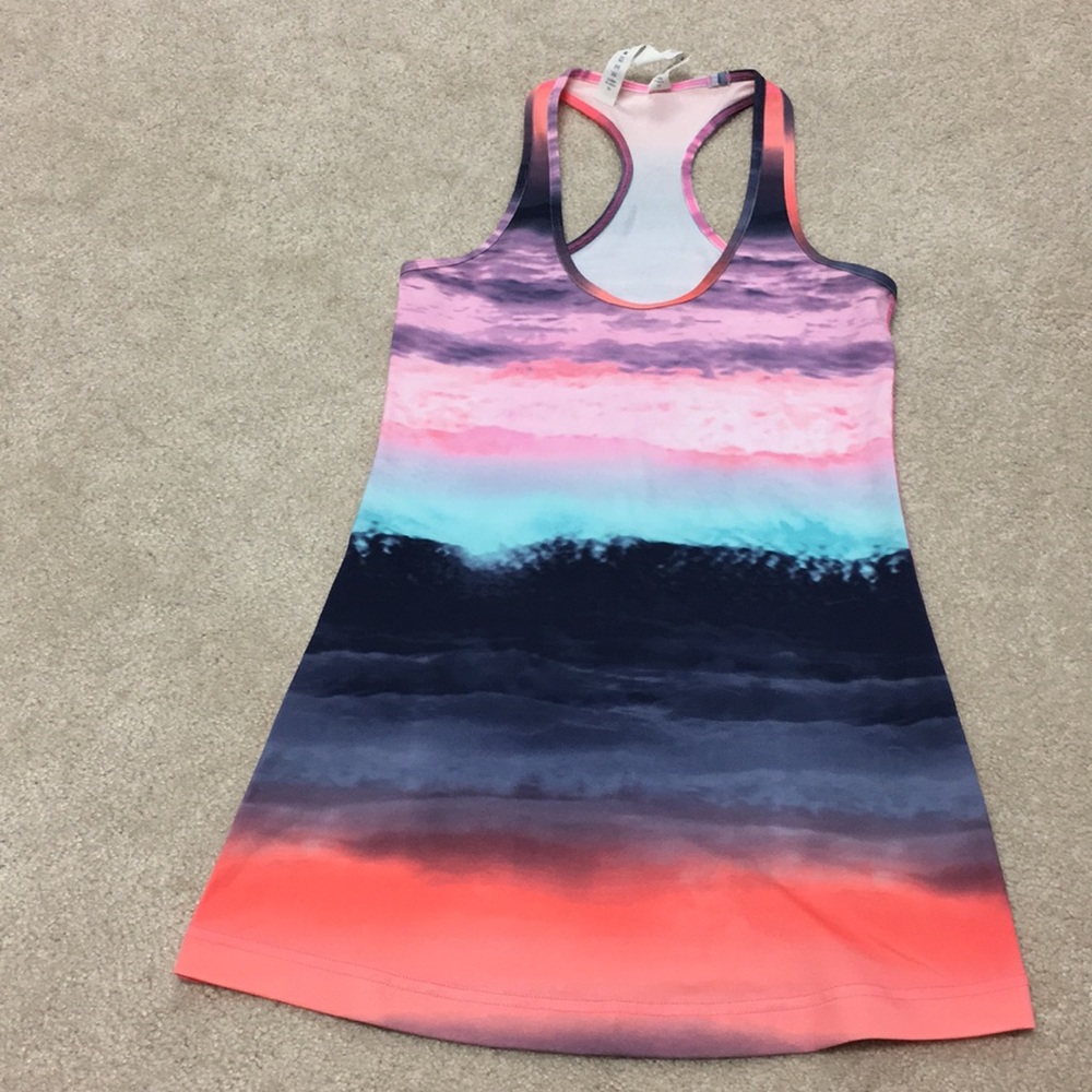 Lululemon Cool Racerback tank in sunset print